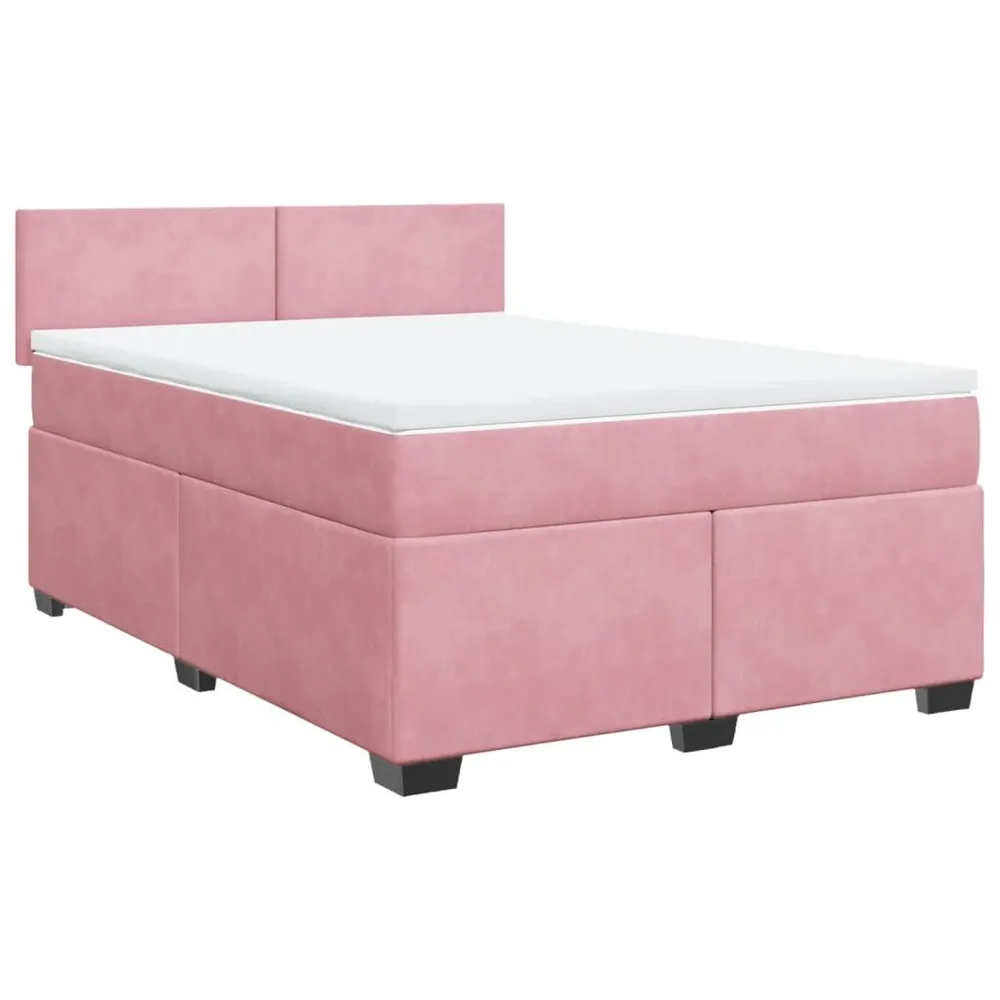 Cama Articulada Cama com molasemcolchão 140x200 cm veludo rosa