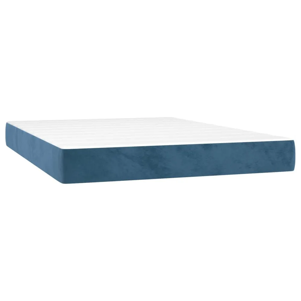Cama Articulada Colchão de molas ensacadas 140x200x20 cm veludo azul-escuro