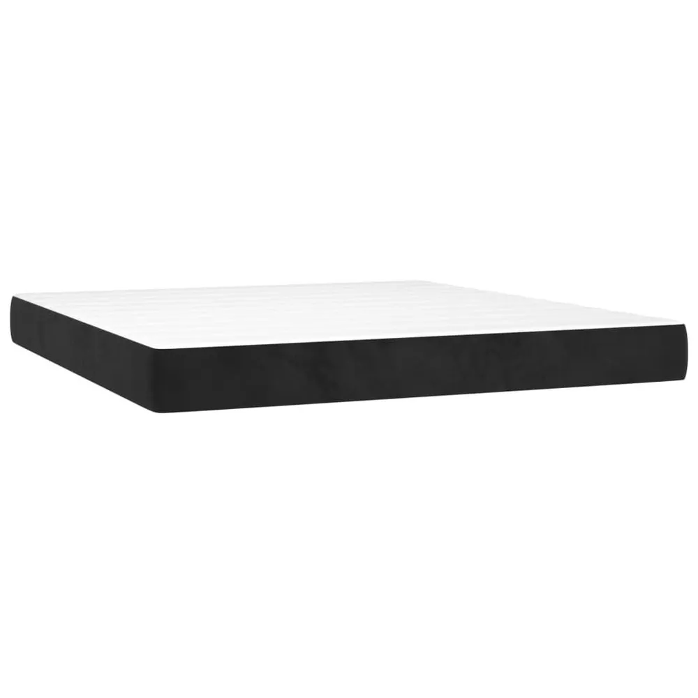 Cama Articulada Colchão de molas ensacadas 180x200x20 cm veludo preto