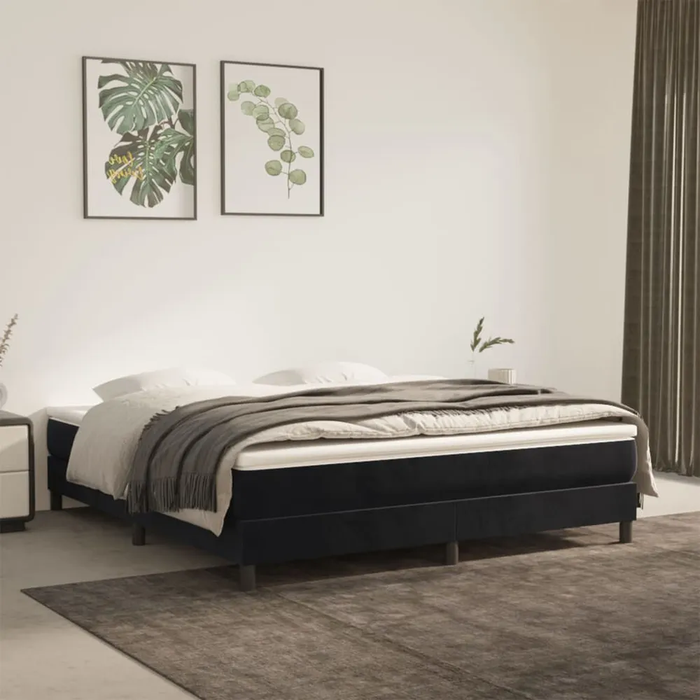 Cama Articulada Colchão de molas ensacadas 180x200x20 cm veludo preto