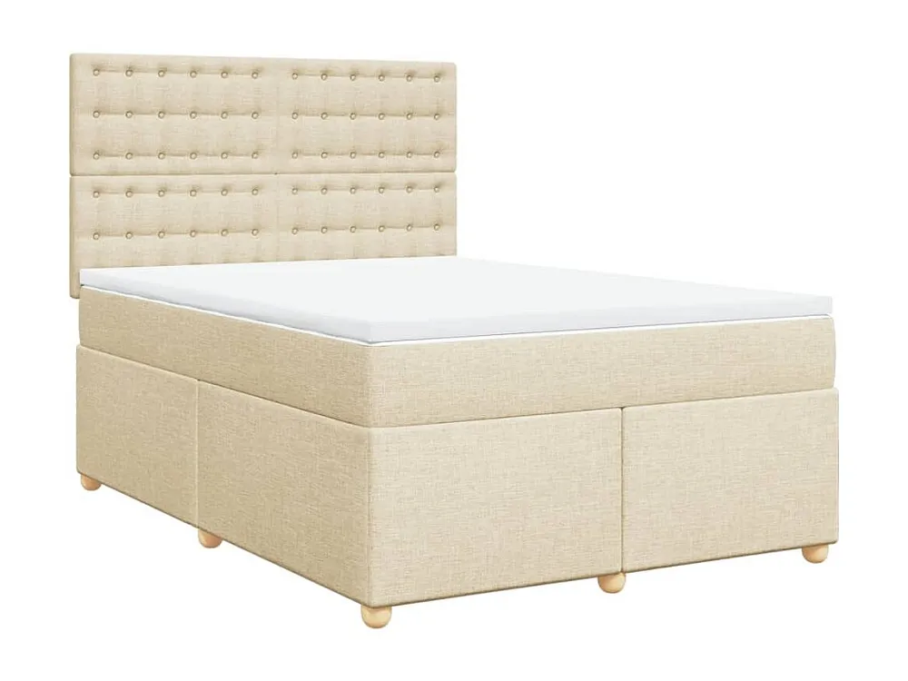 Cama Baú Cama com molas/colchão 140x200 cm tecido cor creme