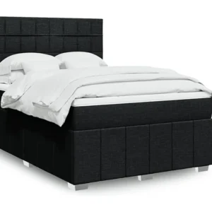 Cama Baú Cama com molas/colchão 140x200 cm tecido preto