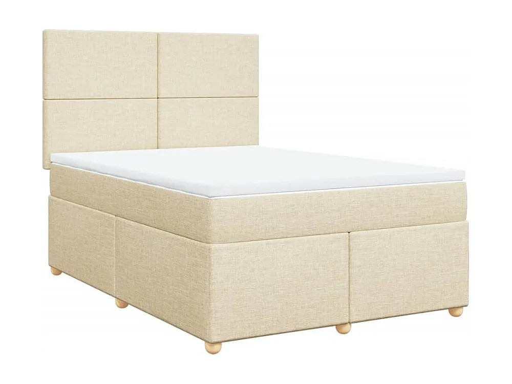 Cama Baú Cama com molas/colchão 140x200 cm tecido cor creme