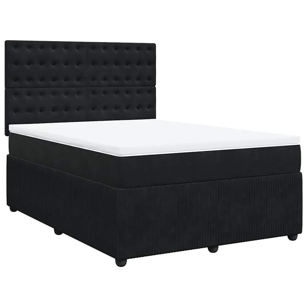 Cama Baú Cama com molasemcolchão 140x200 cm veludo preto