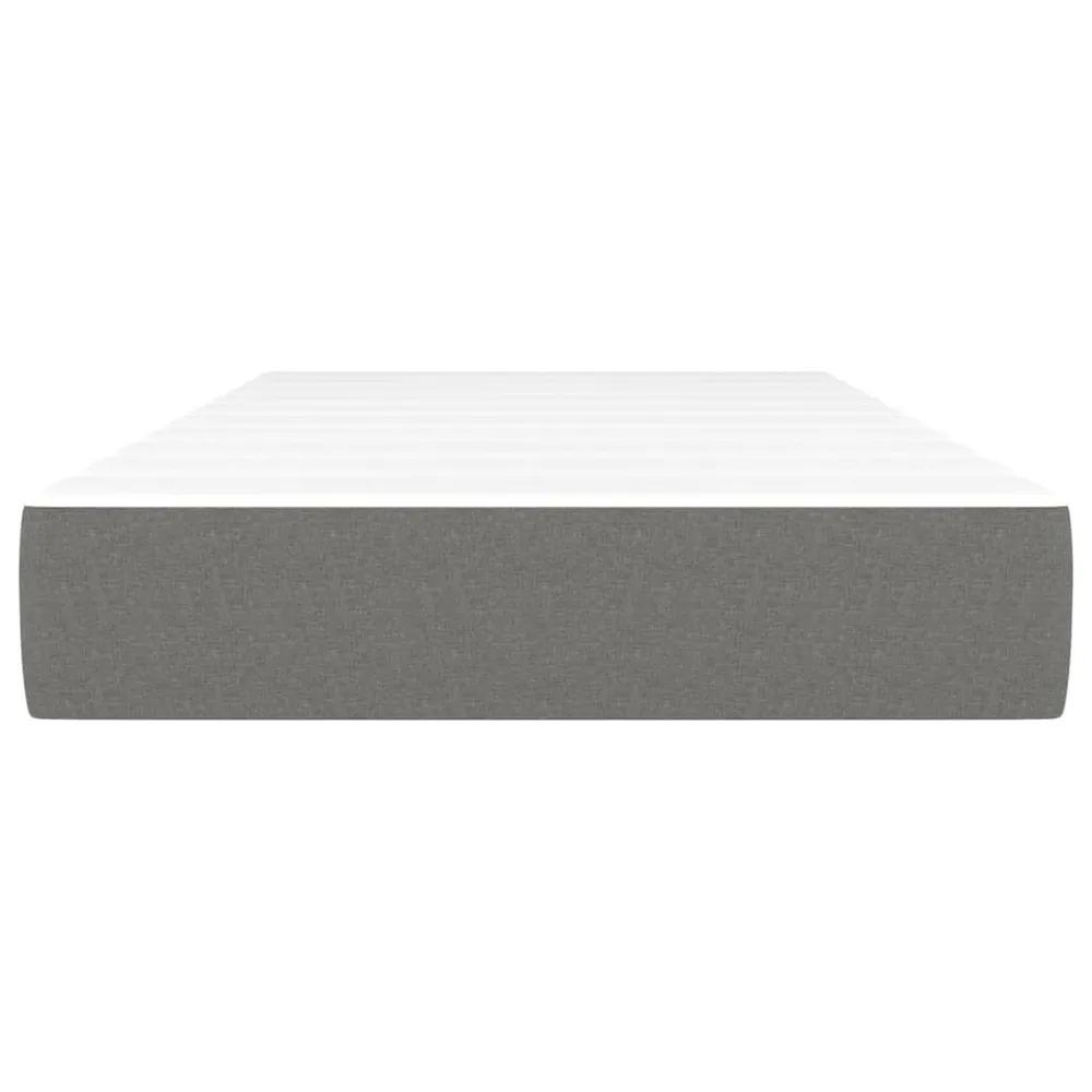 Cama com Cabeceira Colchão de molas ensacadas 90x190x20 cm tecido cinza-escuro