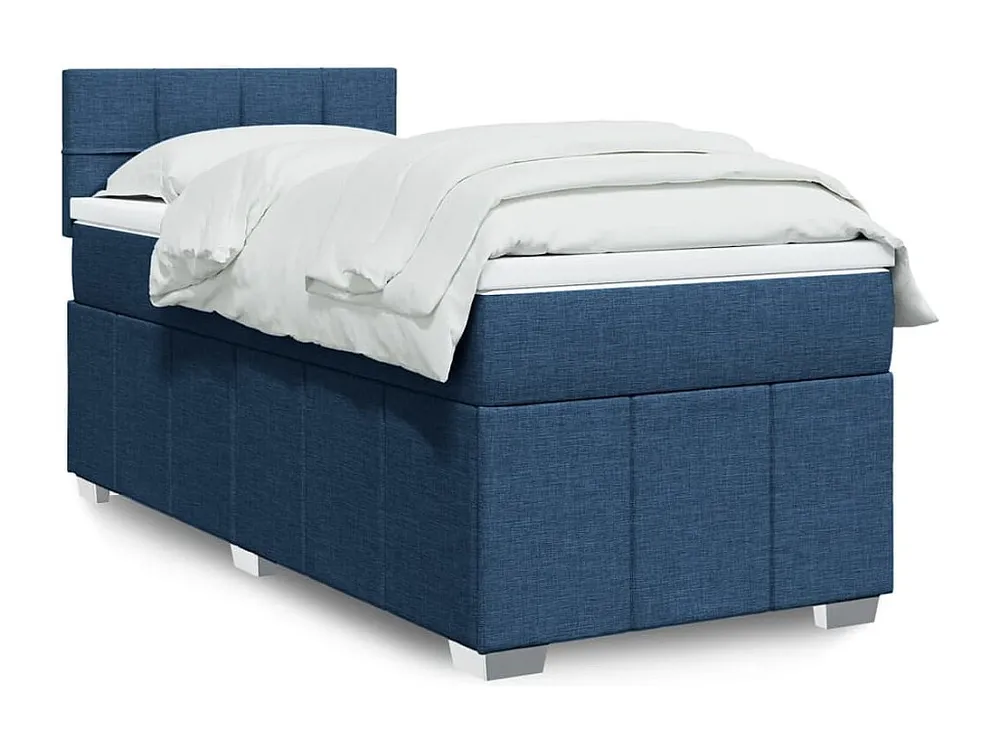 Cama com molas/colchão 100x200 cm tecido azul Medidas Queen Size
