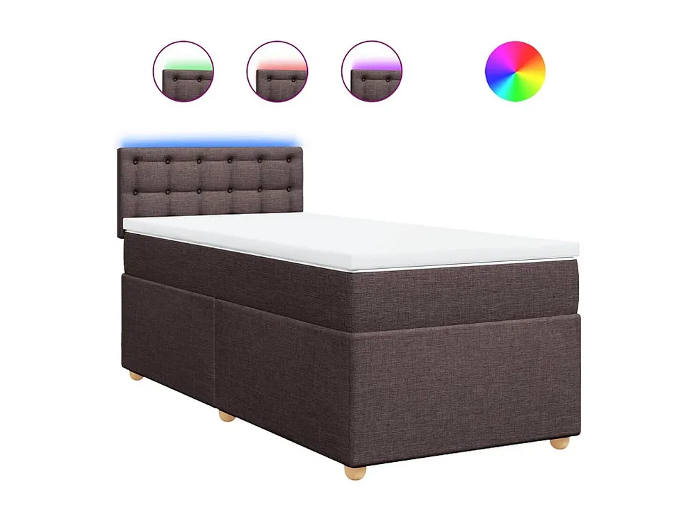 Cama com molas/colchão 100x200 cm tecido castanho-escuro com Gavetas de Armazenamento