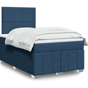 Cama com molas/colchão 120x200 cm tecido azul com Garantia Estendida