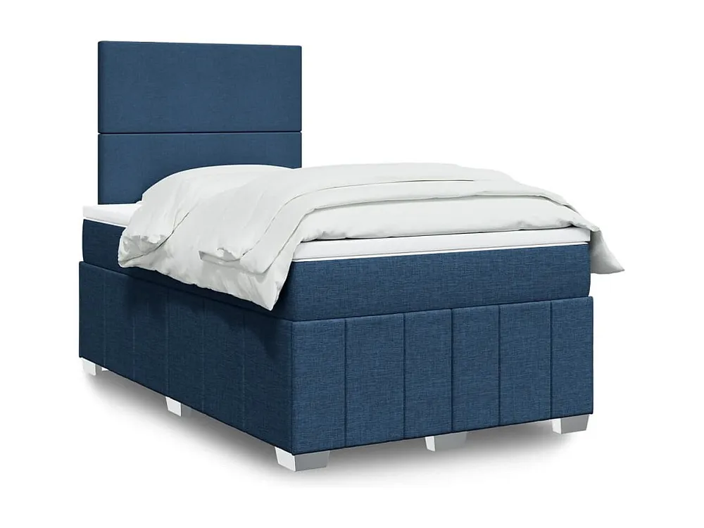 Cama com molas/colchão 120x200 cm tecido azul com Garantia Estendida