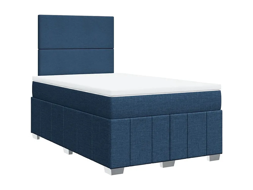 Cama com molas/colchão 120x200 cm tecido azul com Garantia Estendida