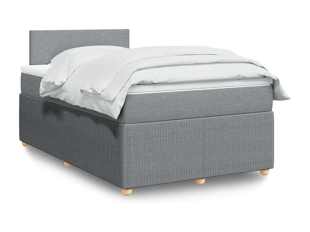 Cama com molas/colchão 120x200 cm tecido cinza-claro Tecido Resistente