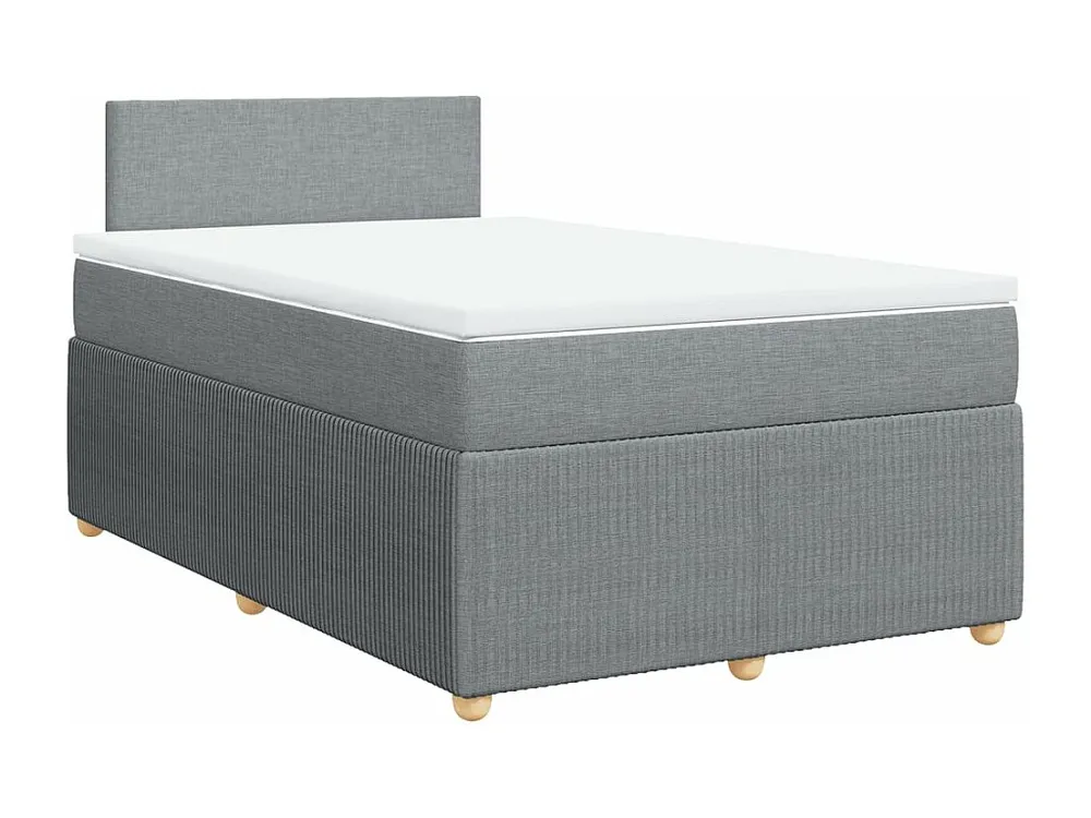Cama com molas/colchão 120x200 cm tecido cinza-claro Tecido Resistente