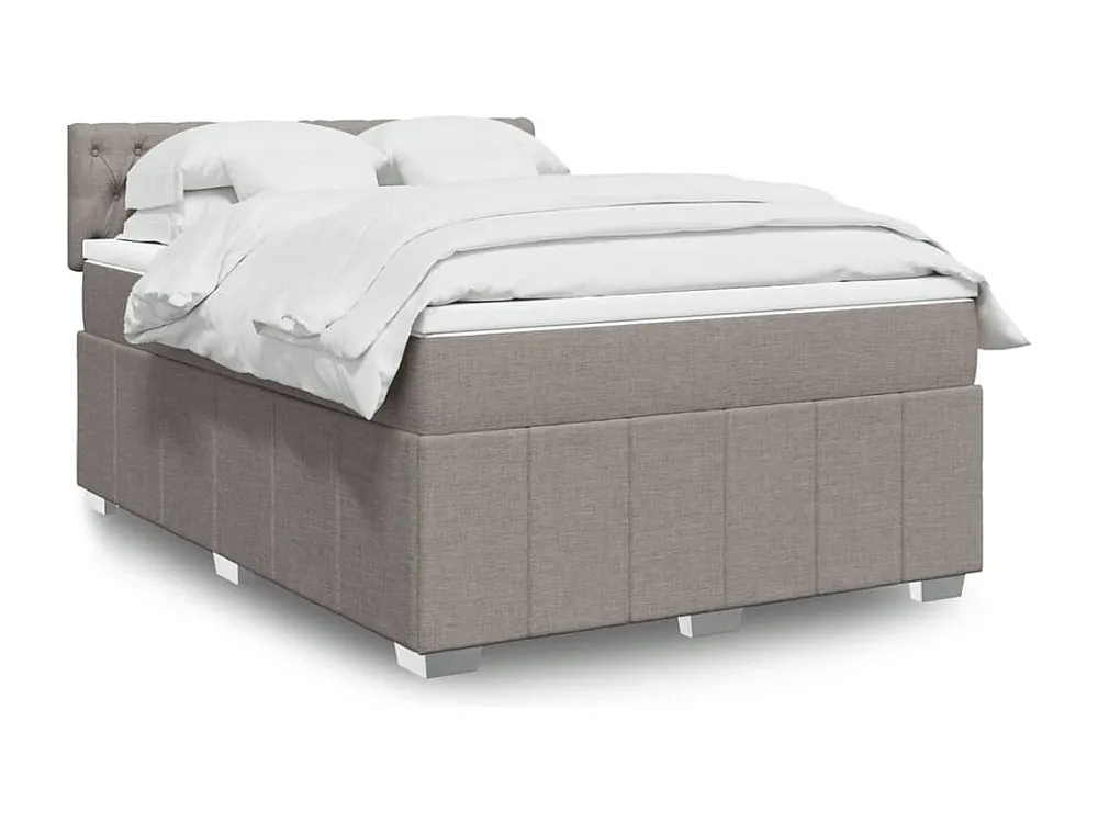 Cama com molas/colchão 140x190 cm tecido castanho-acinzentado | Design Escandinavo |