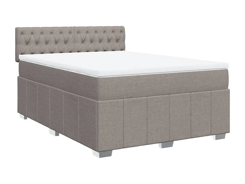 Cama com molas/colchão 140x190 cm tecido castanho-acinzentado | Design Escandinavo |