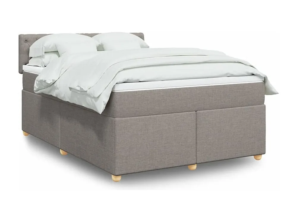 Cama com molas/colchão 140x190 cm tecido castanho-acinzentado Edição com Espelho