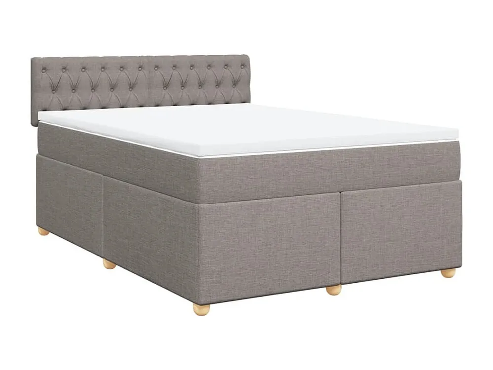 Cama com molas/colchão 140x190 cm tecido castanho-acinzentado Edição com Espelho
