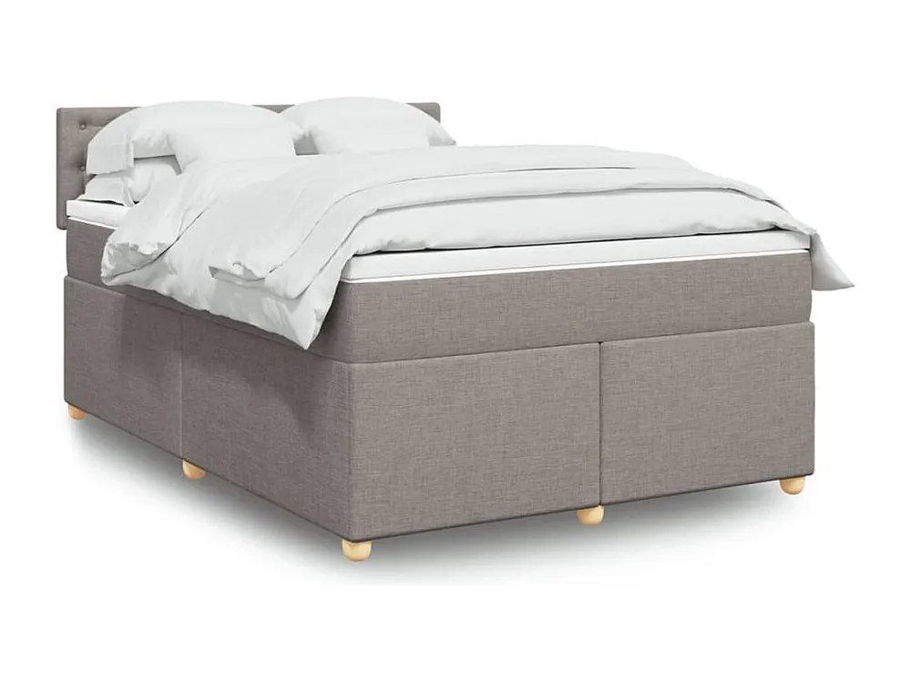 Cama com molas/colchão 140x190 cm tecido castanho-acinzentado para Quartos de Casal