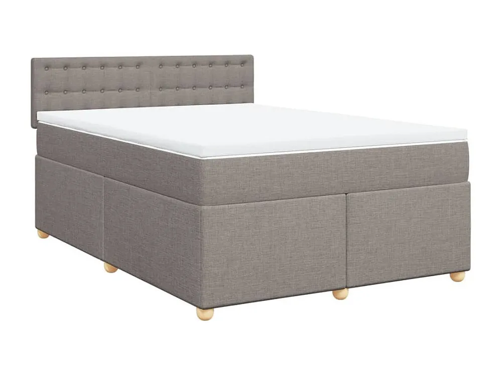 Cama com molas/colchão 140x190 cm tecido castanho-acinzentado para Quartos de Casal