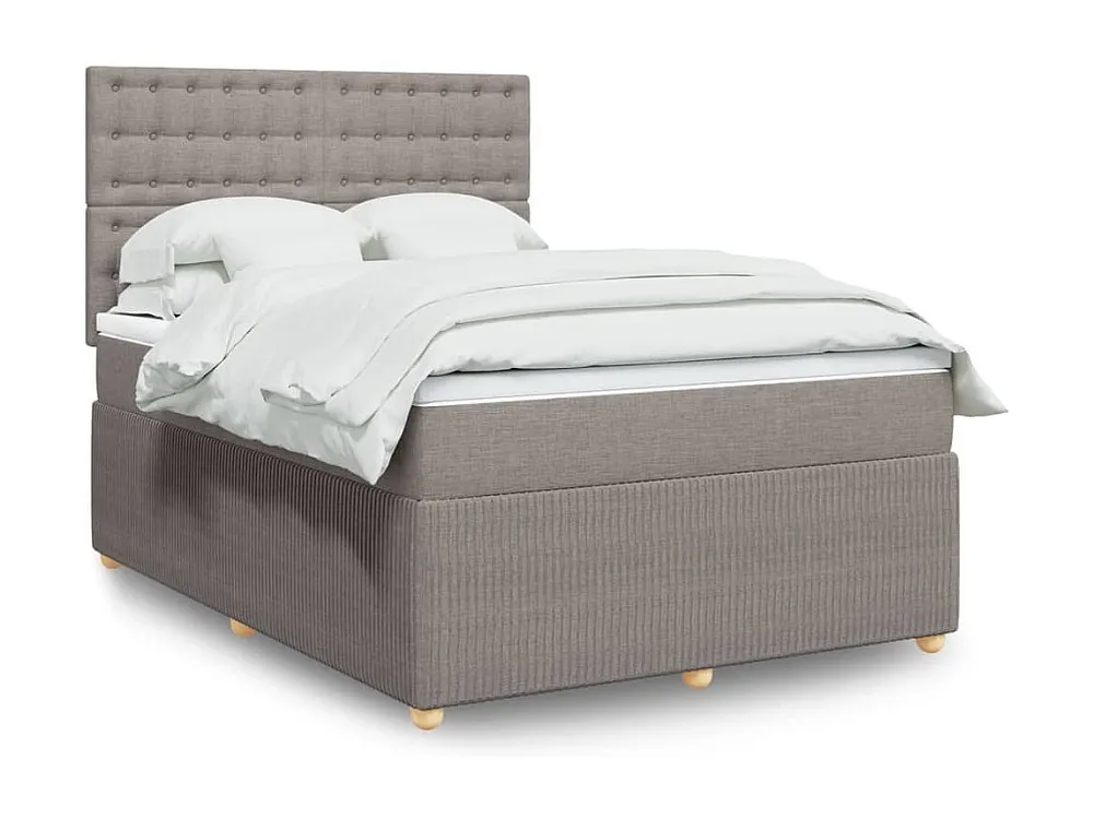 Cama com molas/colchão 140x190 cm tecido castanho-acinzentado Tecido Resistente
