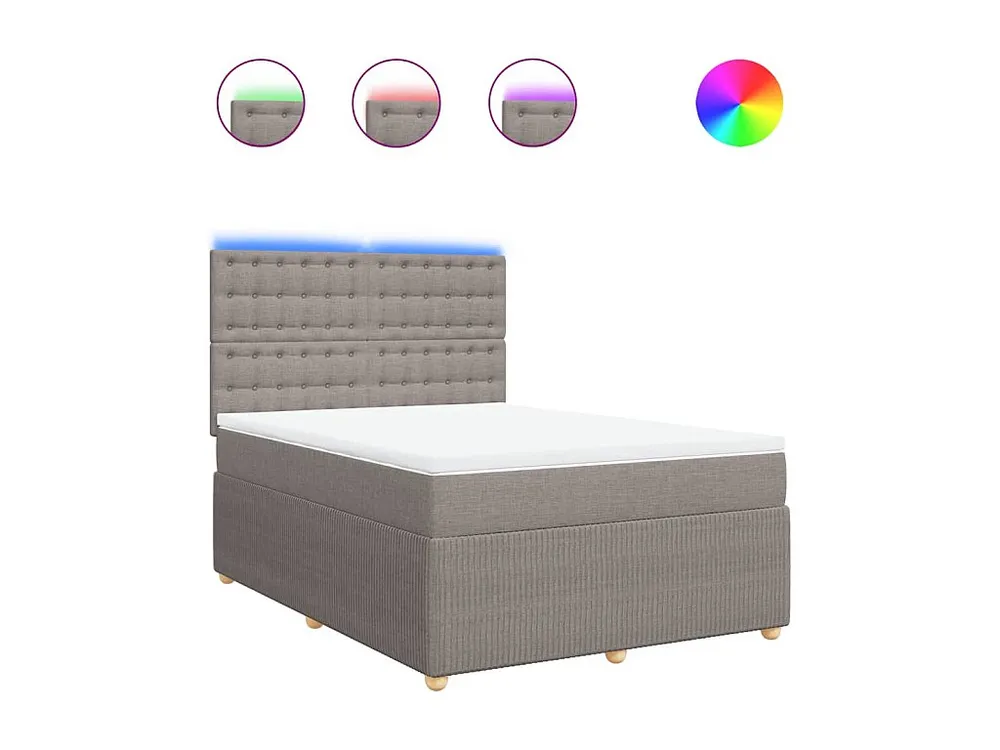 Cama com molas/colchão 140x190 cm tecido castanho-acinzentado Tecido Resistente
