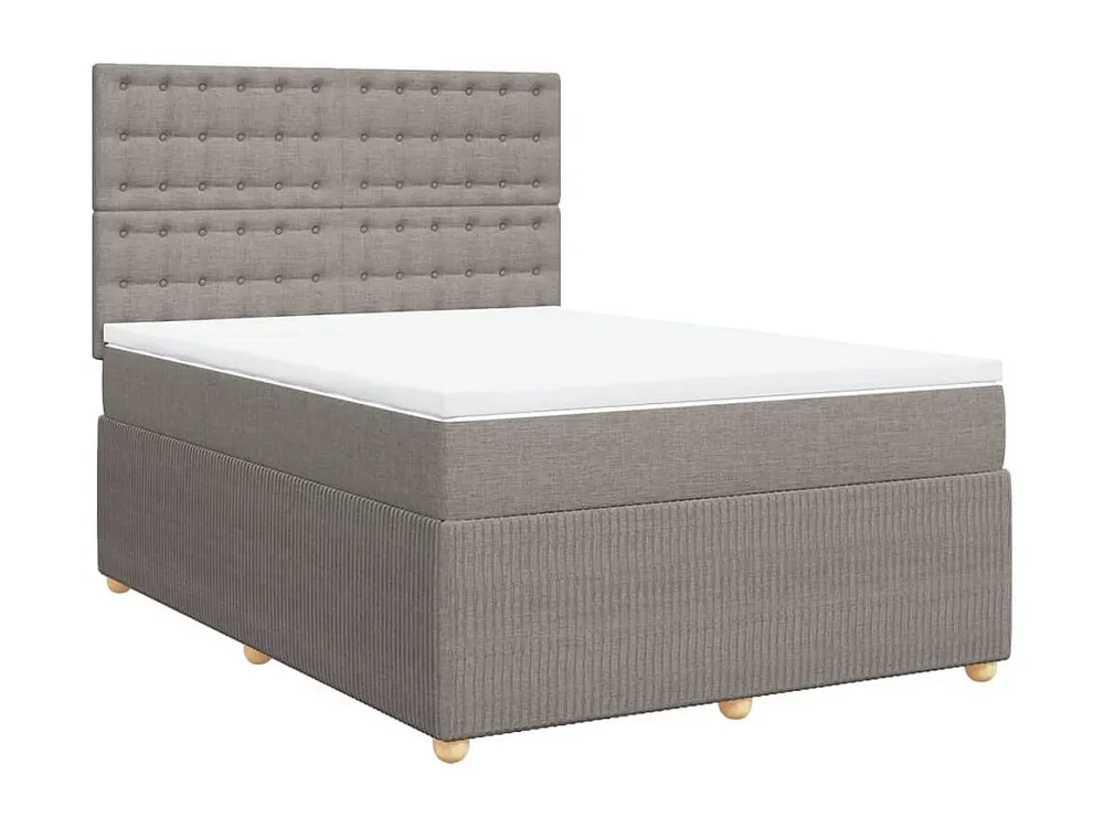 Cama com molas/colchão 140x190 cm tecido castanho-acinzentado Tecido Resistente