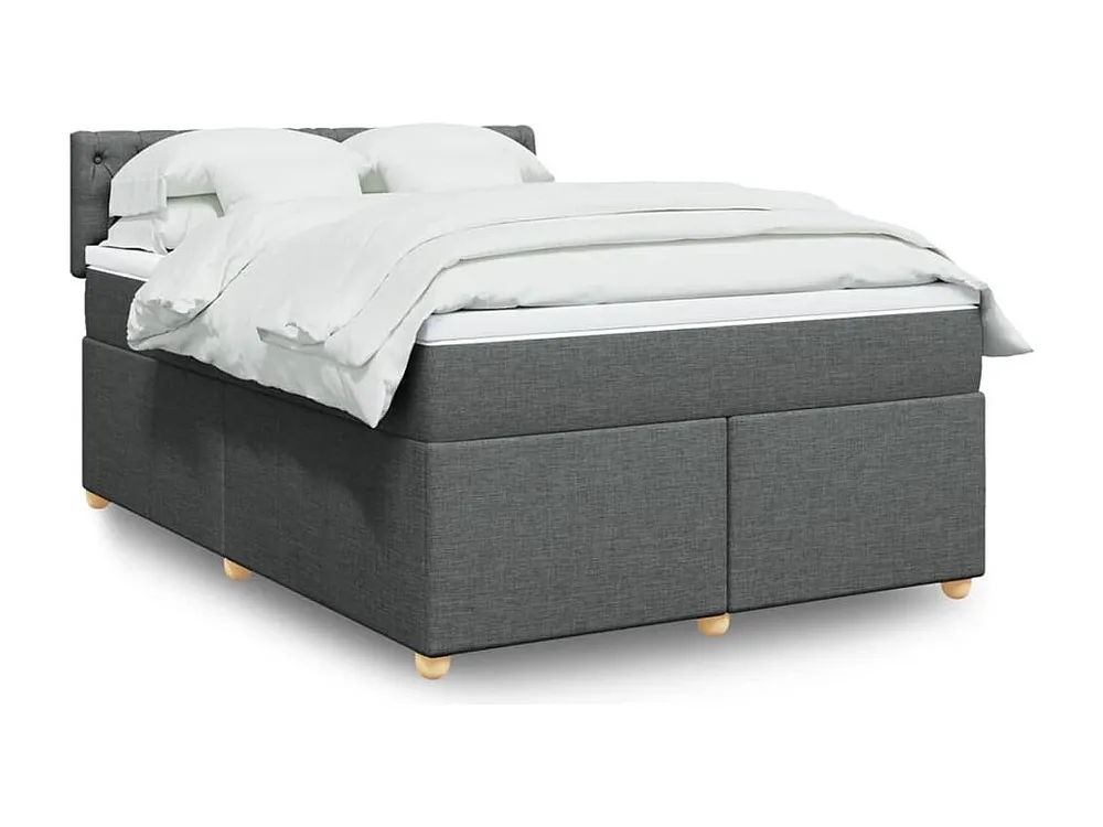 Cama com molas/colchão 140x190 cm tecido cinzento-escuro | Design Escandinavo |