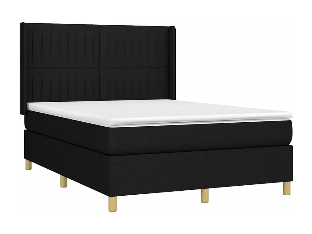 Cama com molas/colchão 140x190 cm tecido preto | Design Escandinavo |