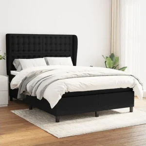 Cama com molas/colchão 140x190 cm tecido preto Tecido Resistente