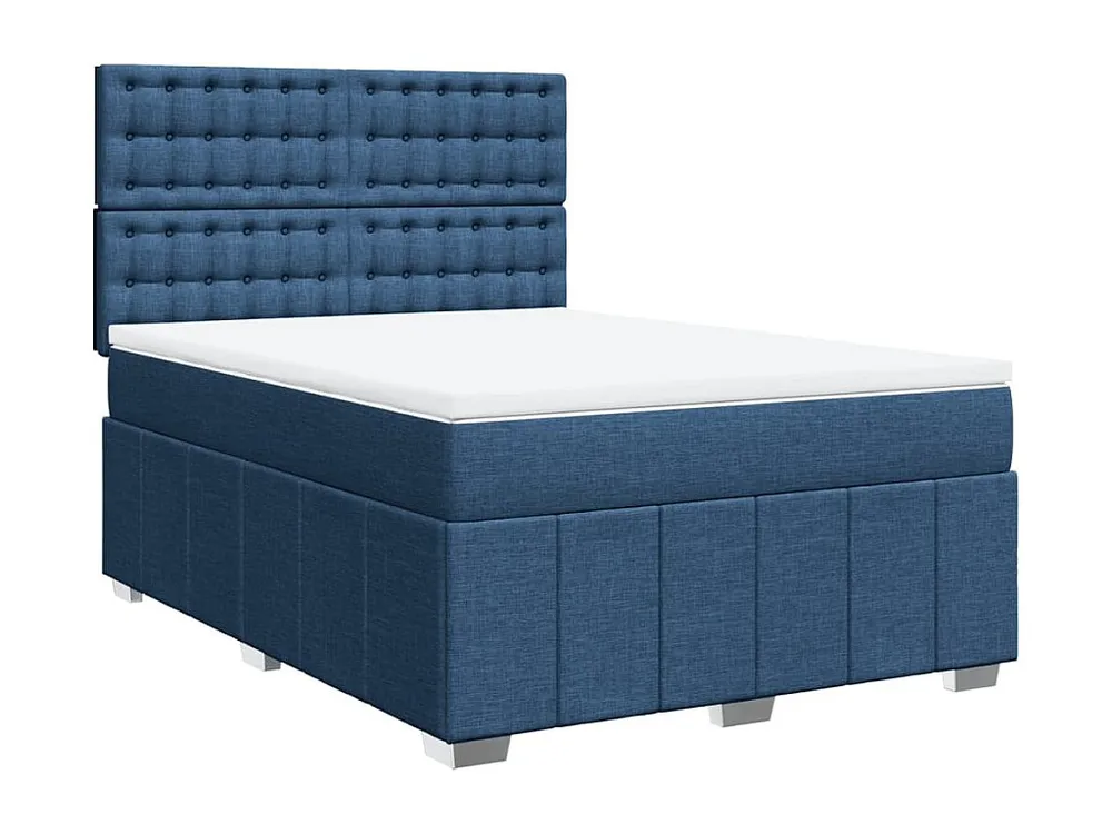 Cama com molas/colchão 140x200 cm tecido azul Edição com Espelho