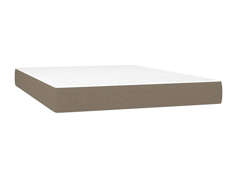 Cama com molas/colchão 140x200 cm tecido castanho-acinzentado | Design Escandinavo |