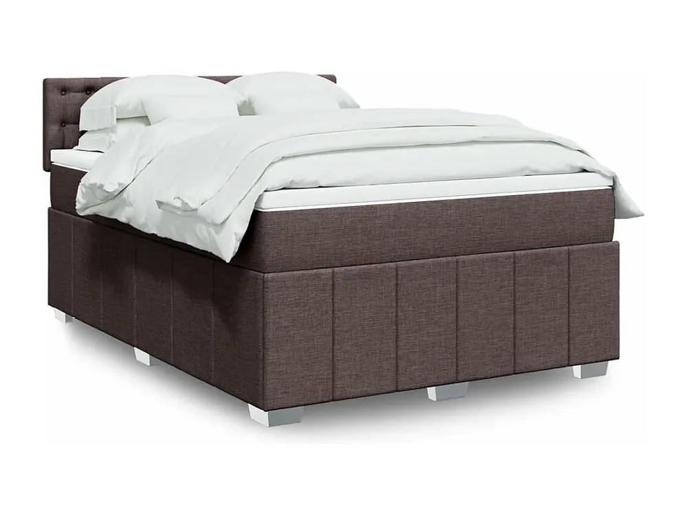 Cama com molas/colchão 140x200 cm tecido castanho-escuro Medidas Queen Size
