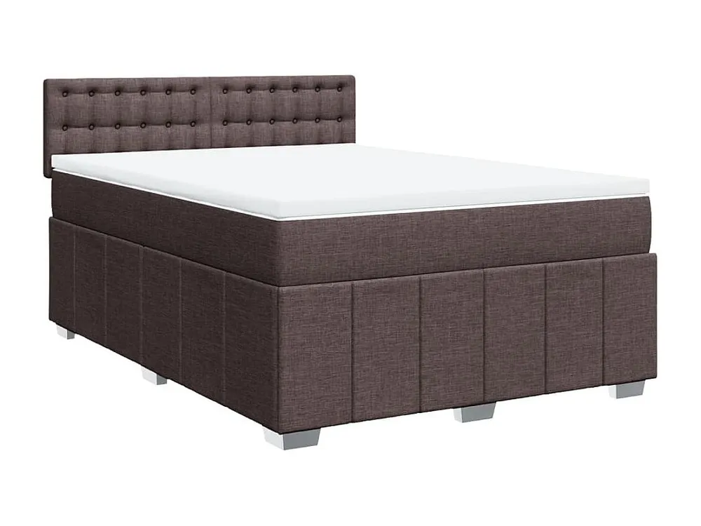 Cama com molas/colchão 140x200 cm tecido castanho-escuro Medidas Queen Size