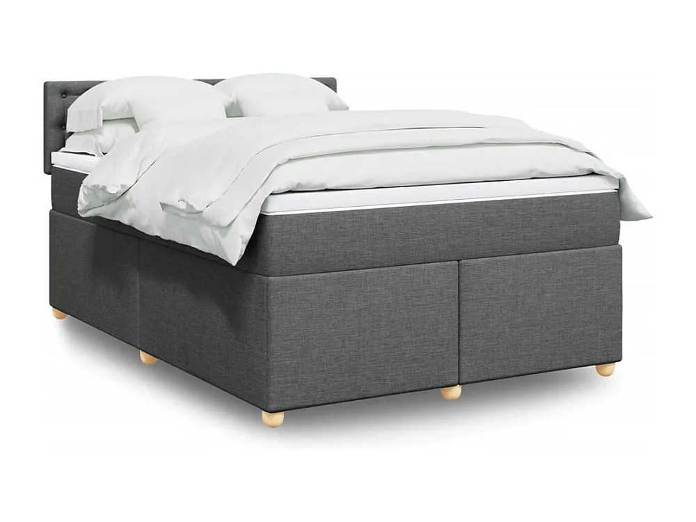 Cama com molas/colchão 140x200 cm tecido cinzento-escuro Edição com Espelho