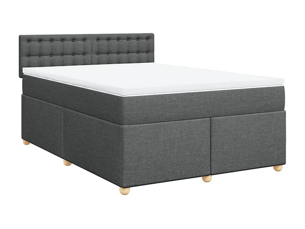 Cama com molas/colchão 140x200 cm tecido cinzento-escuro Edição com Espelho
