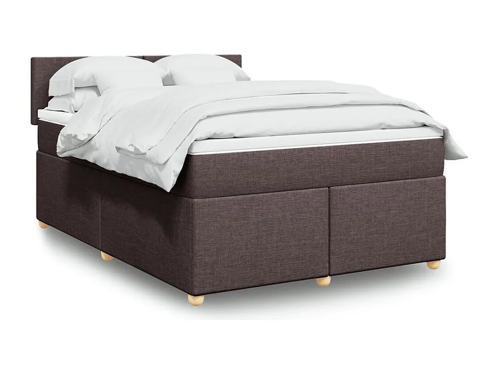 Cama com molas/colchão 160x200 cm tecido castanho-escuro com Garantia Estendida