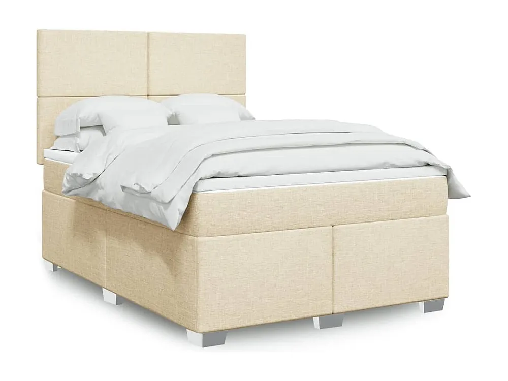 Cama com molas/colchão 160x200 cm tecido cor creme para Organização de Roupas