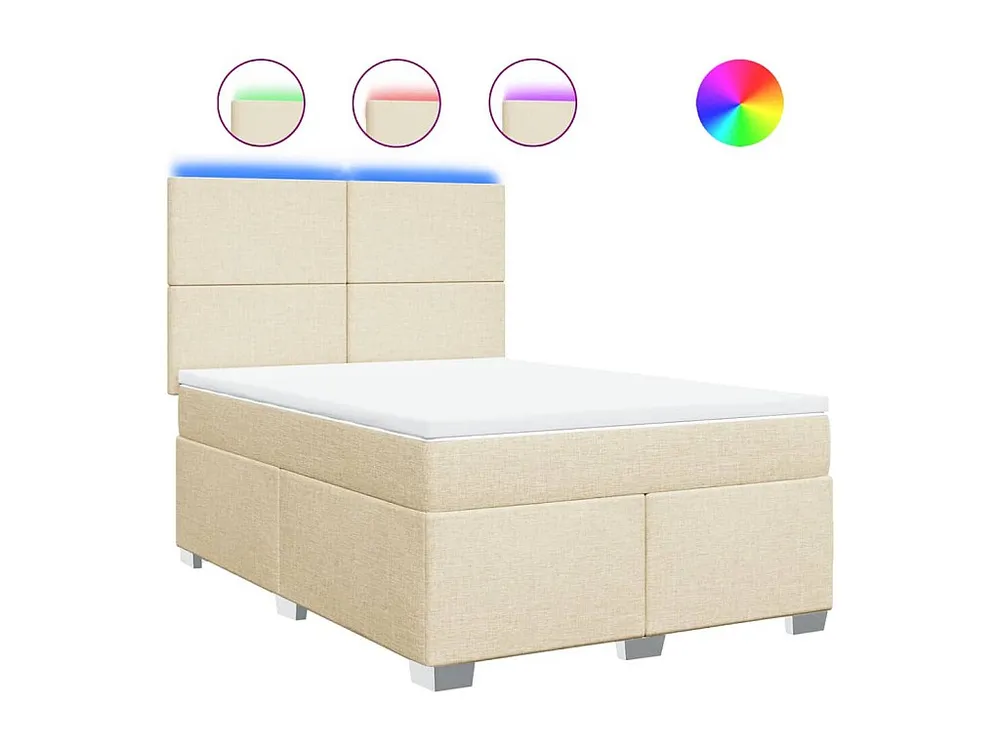 Cama com molas/colchão 160x200 cm tecido cor creme para Organização de Roupas