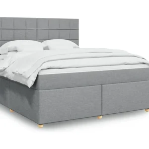 Cama com molas/colchão 180x200 cm tecido cinzento-claro com Garantia Estendida