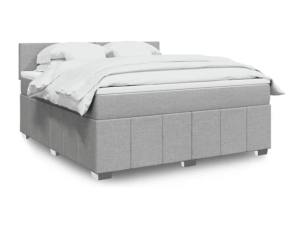 Cama com molas/colchão 180x200 cm tecido cinzento-claro | Montagem Inclusa