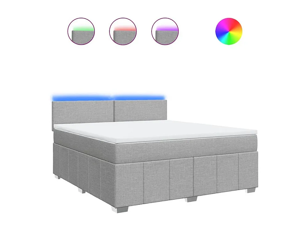 Cama com molas/colchão 180x200 cm tecido cinzento-claro | Montagem Inclusa