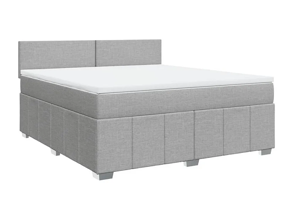 Cama com molas/colchão 180x200 cm tecido cinzento-claro | Montagem Inclusa