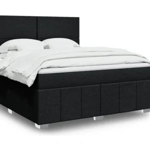 Cama com molas/colchão 180x200 cm tecido preto Medidas Queen Size