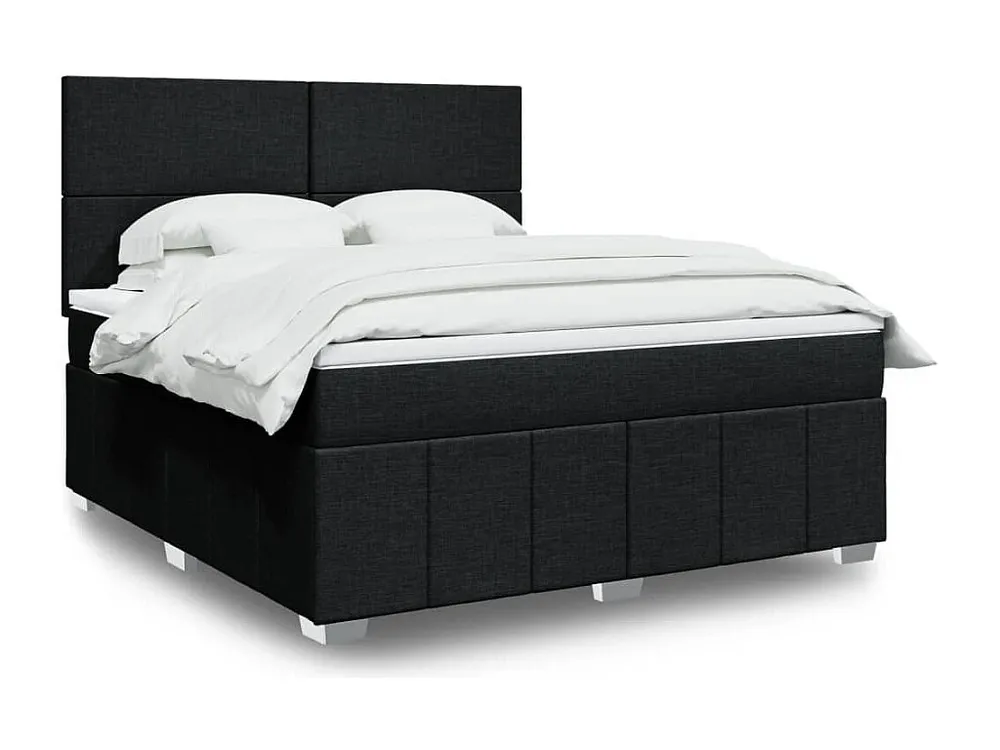 Cama com molas/colchão 180x200 cm tecido preto Medidas Queen Size