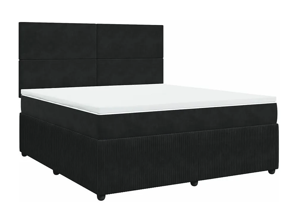 Cama com molas/colchão 180x200 cm veludo preto para Quartos de Casal