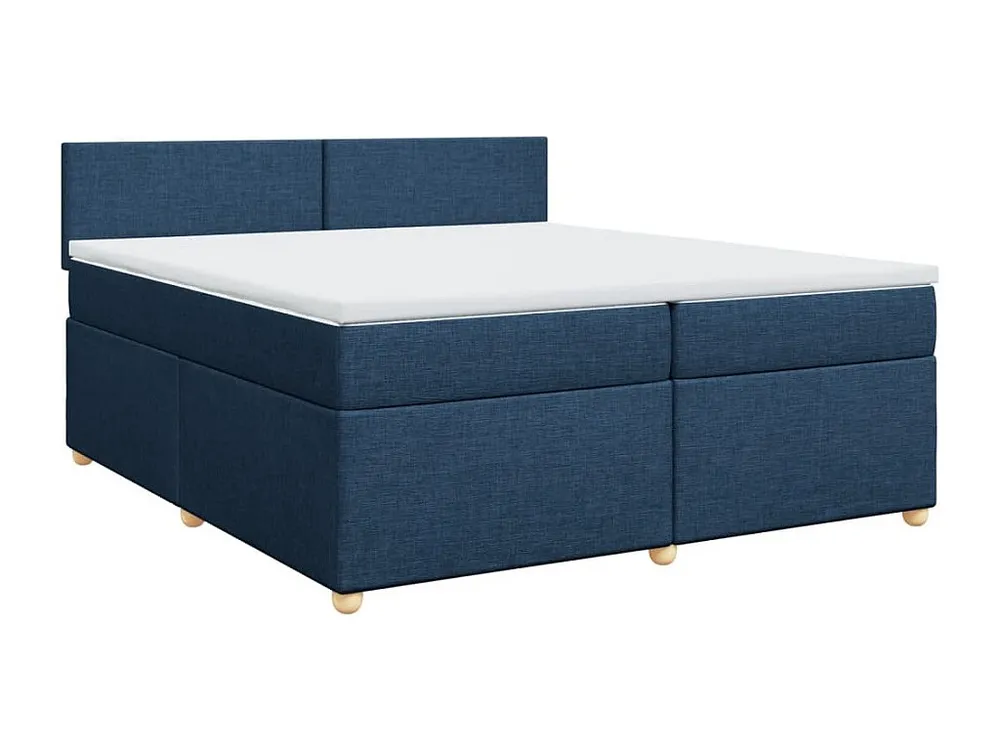 Cama com molas/colchão 200x200 cm tecido azul com Garantia Estendida