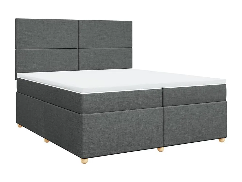Cama com molas/colchão 200x200 cm tecido cinzento-escuro Edição com Espelho