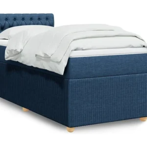 Cama com molas/colchão 80x200 cm tecido azul Medidas Queen Size