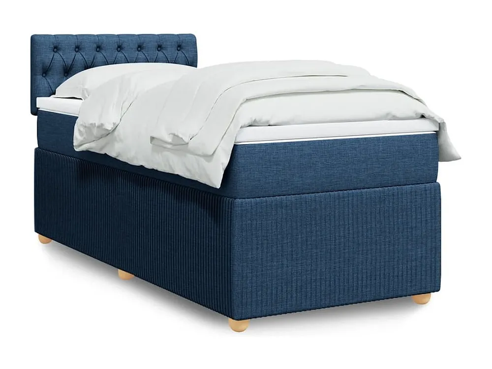 Cama com molas/colchão 80x200 cm tecido azul Medidas Queen Size