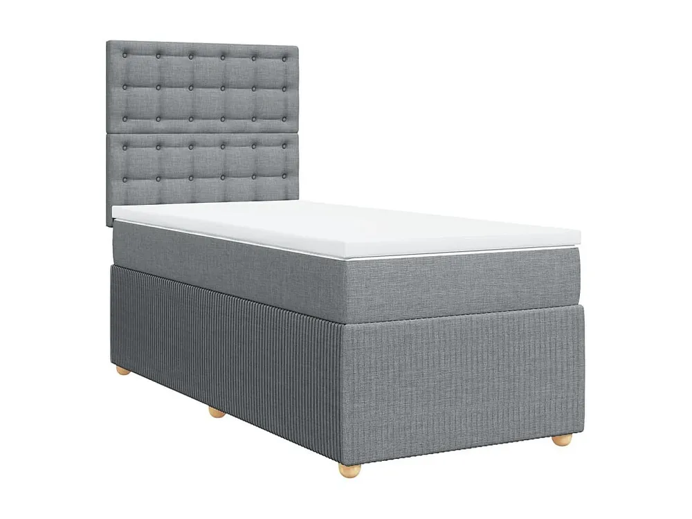 Cama com molas/colchão 80x200 cm tecido cinza-claro com Cabideiro Incluso