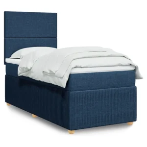 Cama com molas/colchão 90x190 cm tecido azul para Quartos de Casal